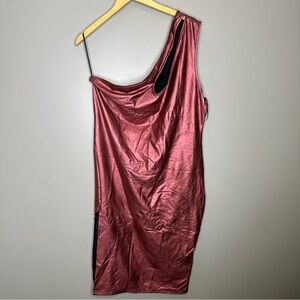 NWT Shein metallic one shoulder bodycon dress
